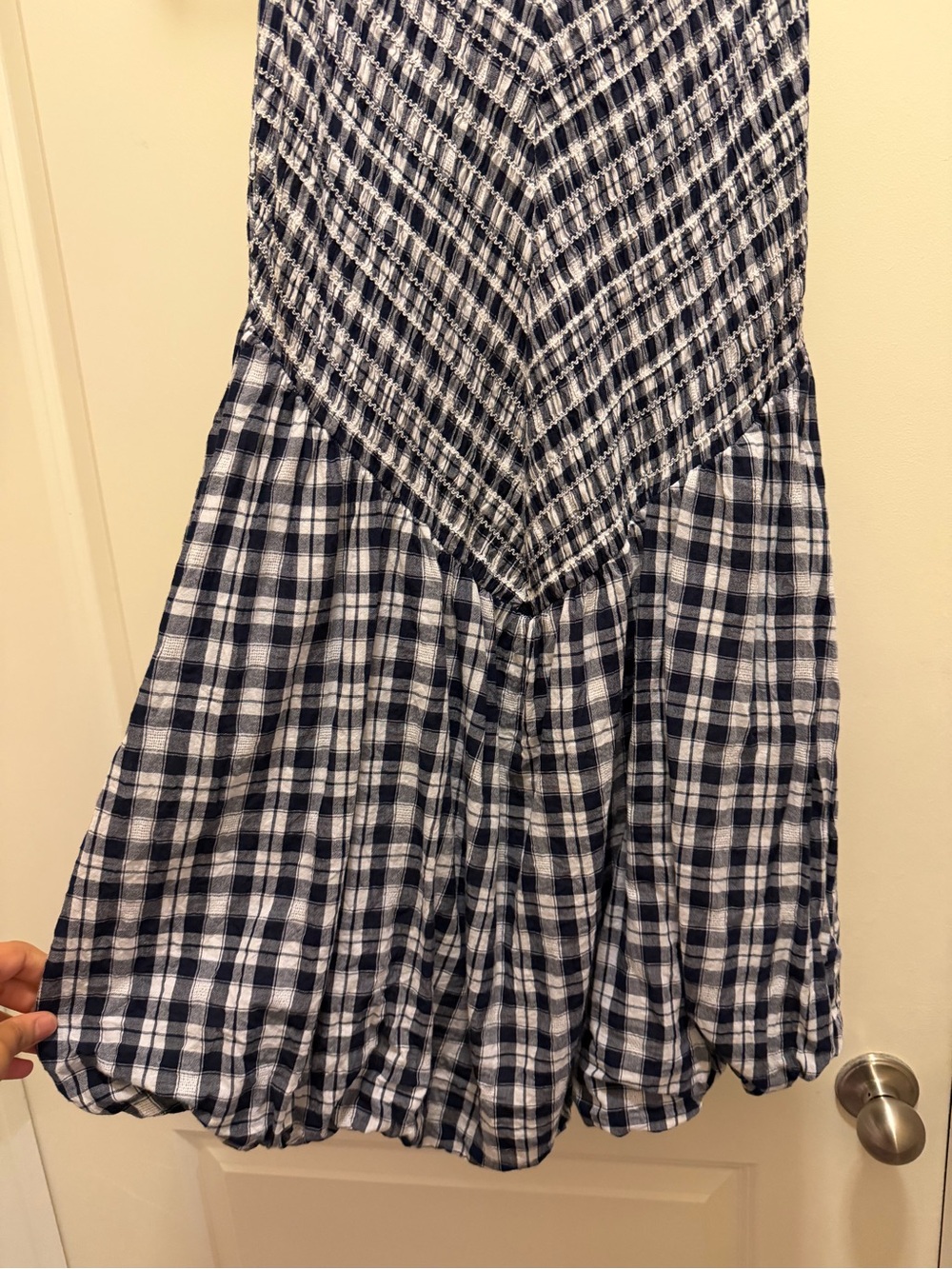 American Eagle Outfitters Navy and White Plaid Mini Dress - Picture 2 of 6